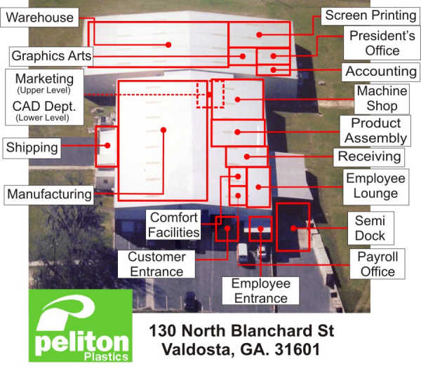 Peliton's 35,000 sq. ft. plastic injection molding facility located in Valdosta, Ga