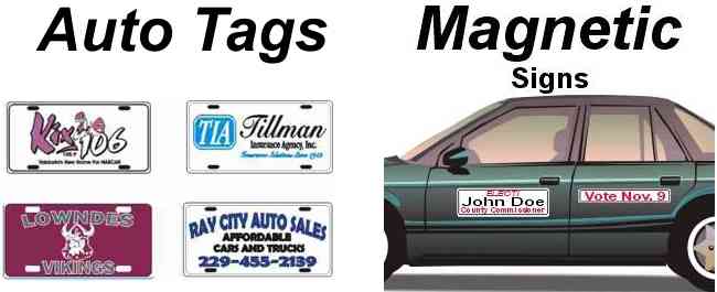 Printed auto tags and license plates