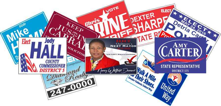 Yard Signs Campaign Signs Realty and Political advertisement